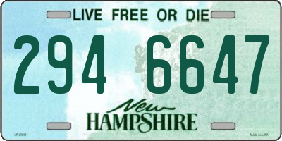 NH license plate 2946647