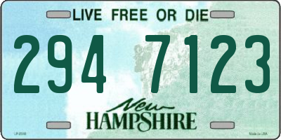 NH license plate 2947123