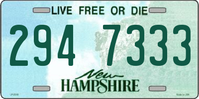 NH license plate 2947333