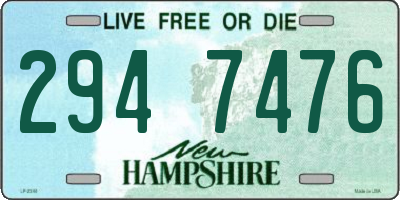 NH license plate 2947476