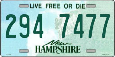NH license plate 2947477