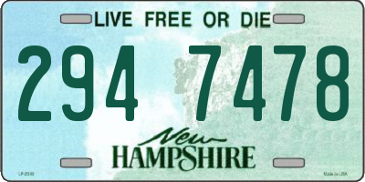 NH license plate 2947478