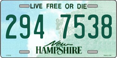 NH license plate 2947538