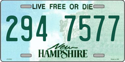 NH license plate 2947577