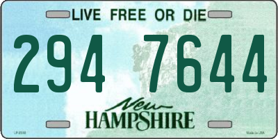 NH license plate 2947644