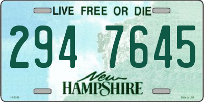 NH license plate 2947645