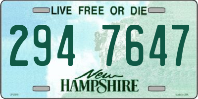NH license plate 2947647