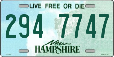 NH license plate 2947747