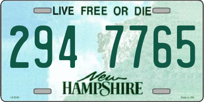 NH license plate 2947765