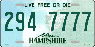 NH license plate 2947777