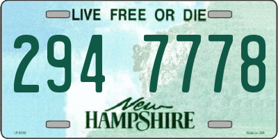 NH license plate 2947778