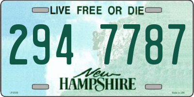 NH license plate 2947787