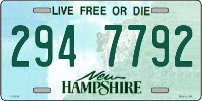 NH license plate 2947792
