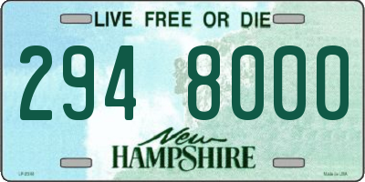 NH license plate 2948000