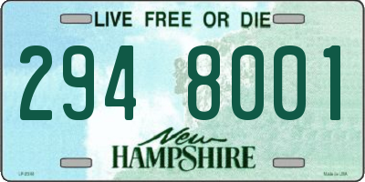 NH license plate 2948001