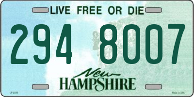 NH license plate 2948007