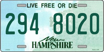 NH license plate 2948020