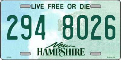 NH license plate 2948026