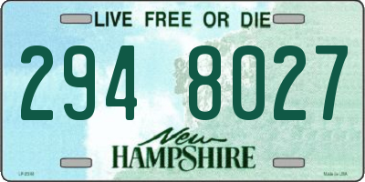 NH license plate 2948027