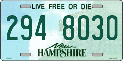 NH license plate 2948030