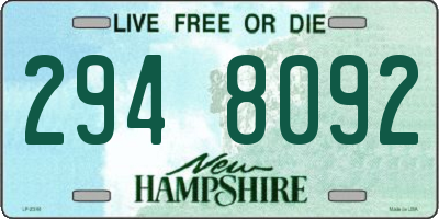 NH license plate 2948092