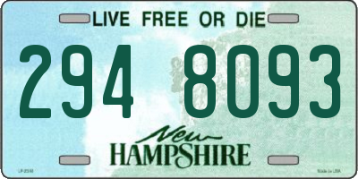 NH license plate 2948093