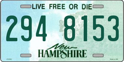 NH license plate 2948153