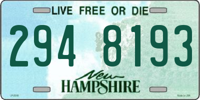 NH license plate 2948193