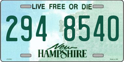 NH license plate 2948540