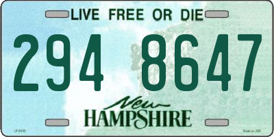 NH license plate 2948647