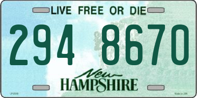NH license plate 2948670