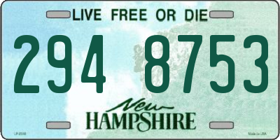 NH license plate 2948753