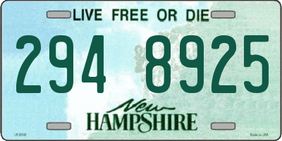 NH license plate 2948925