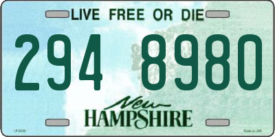 NH license plate 2948980
