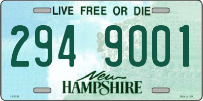 NH license plate 2949001