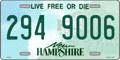NH license plate 2949006