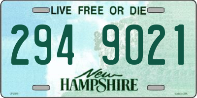 NH license plate 2949021