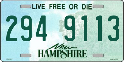 NH license plate 2949113