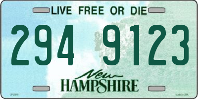 NH license plate 2949123