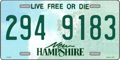 NH license plate 2949183
