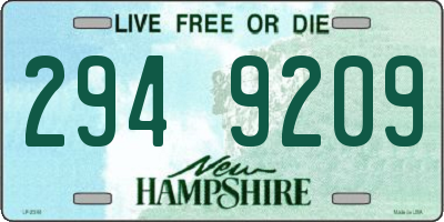 NH license plate 2949209