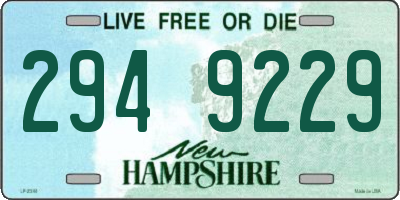 NH license plate 2949229