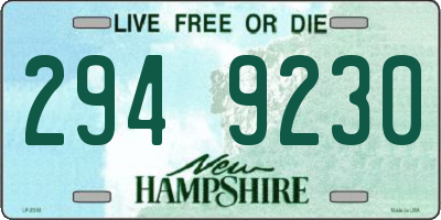 NH license plate 2949230