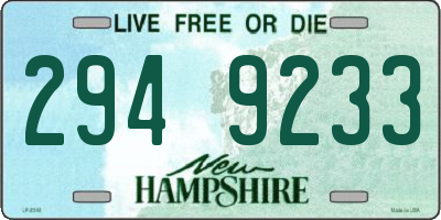 NH license plate 2949233