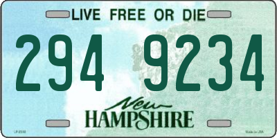 NH license plate 2949234