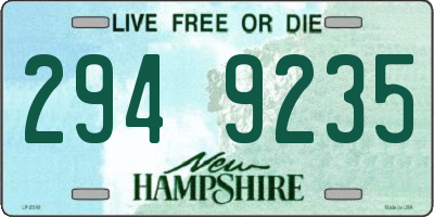 NH license plate 2949235