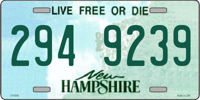 NH license plate 2949239