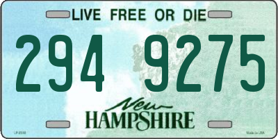 NH license plate 2949275