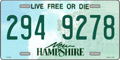 NH license plate 2949278