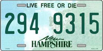 NH license plate 2949315